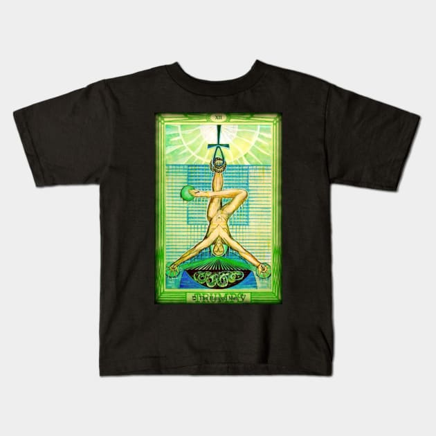Thoth Tarot - XII - The Hanged Man. Kids T-Shirt by OriginalDarkPoetry